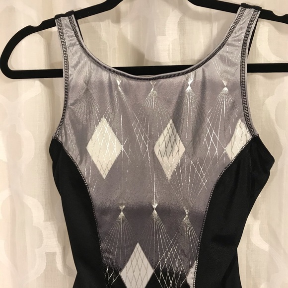 Vintage Jantzen Swimsuit Silver Diamond Razorback - Picture 6 of 8
